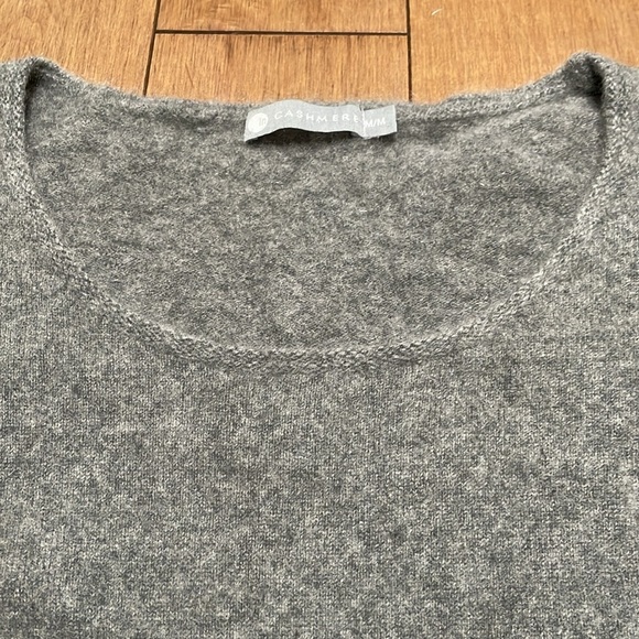 InCashmere women’s sweater M longsleeve round neck gray cashmere top pullover - Picture 6 of 11